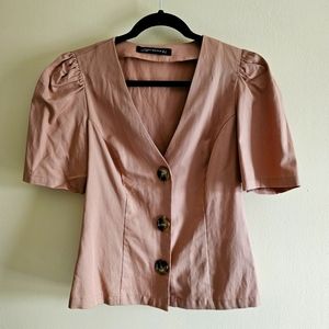 Zara blush button up blouse
